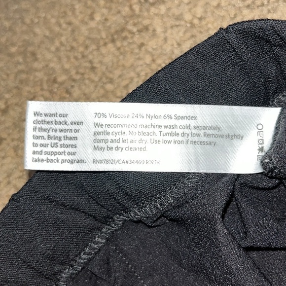 Eileen Fisher Washable Stretch Crepe Slouchy Ankle Pants Black Medium - Picture 12 of 12